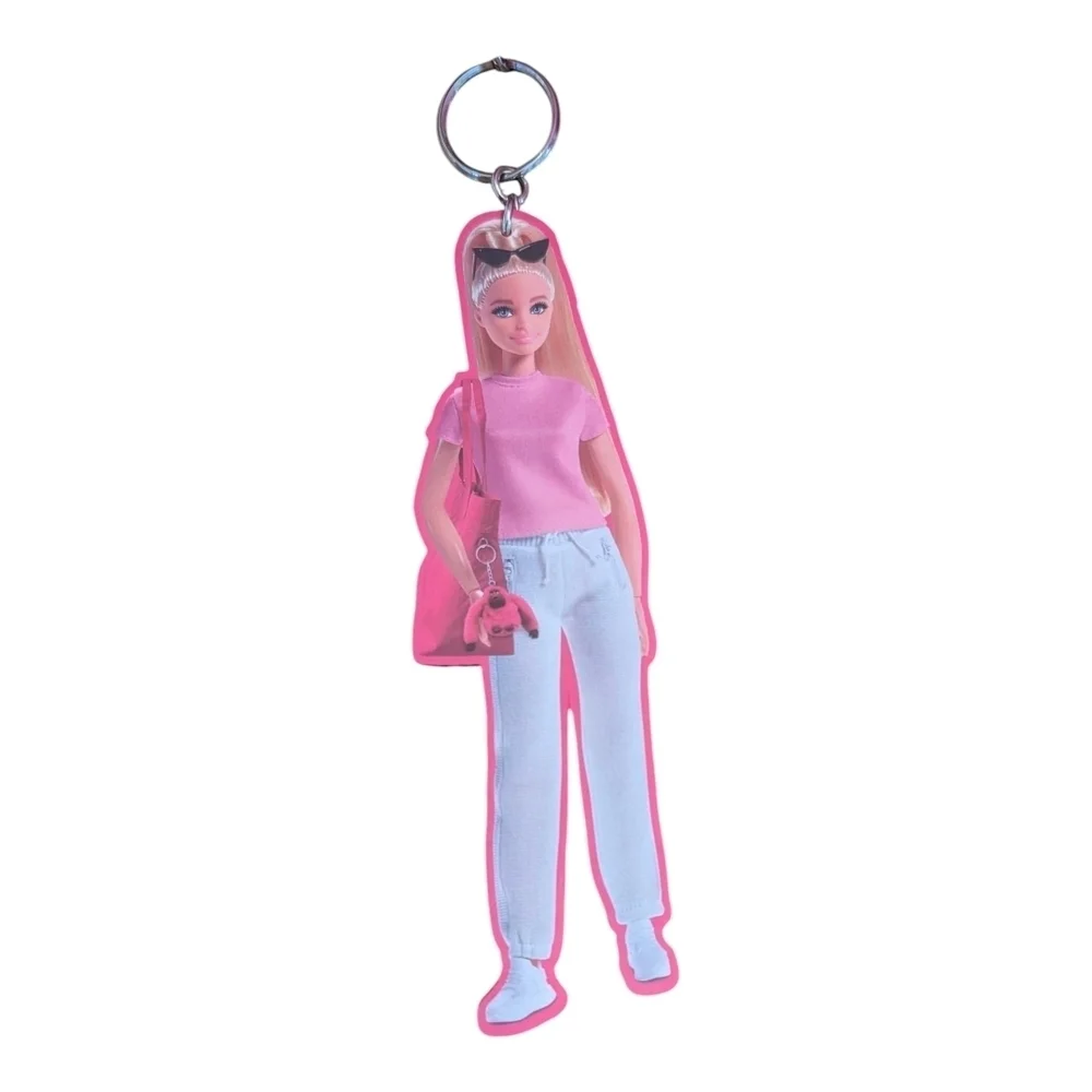 Kipling x Barbie Darlee Backpack Power Pink Transparent w/ Keychain Barbiecore
